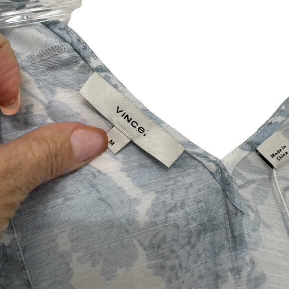 NWT Vince Dahlia floral print V neck high low women's midi dress size M - Picture 5 of 12